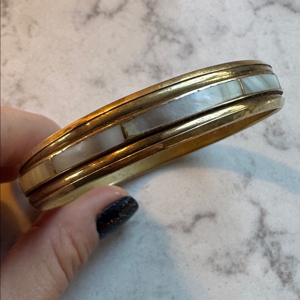 Vintage Indian Brass w/inlaid Mother of Pearl